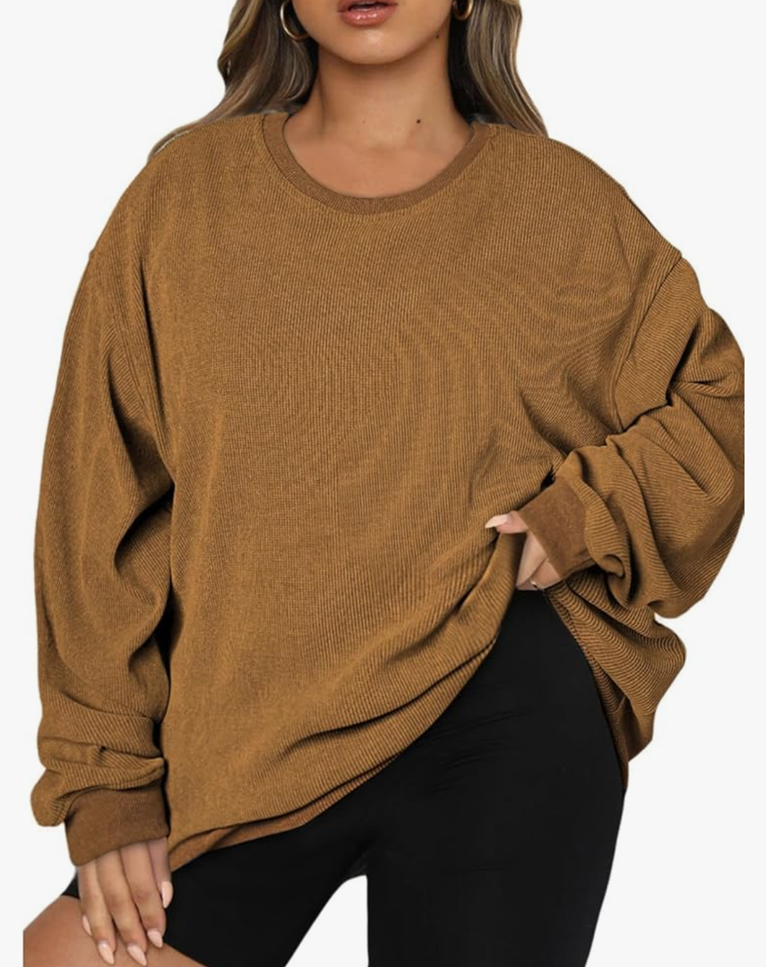 Eytino Women Plus Size Sweatshirts Long Sleeve Crew Neck Casual Oversized Soft Pullover Tops Shirts, 2 XL