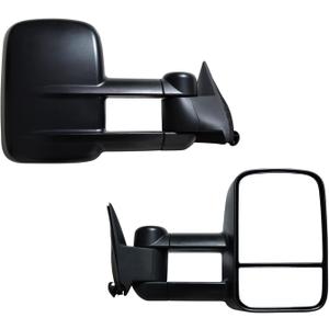 AERDM Towing Mirrors Manual Operated Textured Black Telescoping fit 1988-1998 Chevy GMC Exterior Accessories Mirrors fit C1500 C2500 C3500 K1500 K2500 K3500, 16x24cm