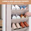 STORAGE MANIAC Over the Door Shoe Organizer Heavy-Duty Large Deep Pocket Hanging Shoe Organizer Shoe Rack Door Closet Shoe Organizer for Wall, Dorm & Narrow Door Storage Shoe Holder Oat Beige, 2 Pack