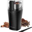 Coffee and Spice Grinder, Espresso Grinder for Home Use, Stainless Steel Blade and Removable Cup, Multi-functional for Coffee Beans, Spices and More,Gray