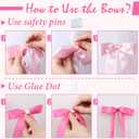40Pcs Pink Bow Wall Decor, DIY Bow Photo Backdrop, Ribbon Bows Garland, Pink Bows Party Decor for Women Girls Birthday, Baby Shower, Bachelorette Wedding Party, Room Bedroom Decor