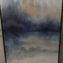 Large Framed Abstract Nature Landscape Wall Art for Living Room, 3 Piece Blue Watercolor Canvas Prints Paintings Artwork for Walls, Misty Lake Mountain Pictures for Hallway Office Wall Decor 24x36 In