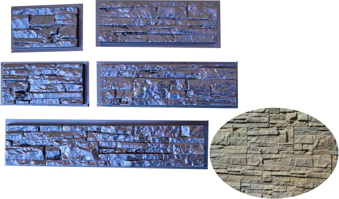 Concrete Molds DIY Sold 5 pcs ABS Plastic Moulds for Concrete Plaster Wall Stone Brick Home DecorationTiles Wall Decor W01