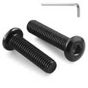 M6-1.0 x 35mm Flat Head Hex Socket Cap Screws Bolts 10Pcs, M6 Bolt 304 Stainless Steel Black Zinc Plated, Full Thread, with Hex Spanner