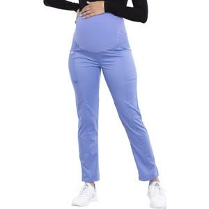 Cherokee Maternity Scrub Pants for Women Straight Leg Bottoms with Belly Coverage, Ultra Soft 2-Way Stretch Fabric - WW155 (XX-Small, Ciel)