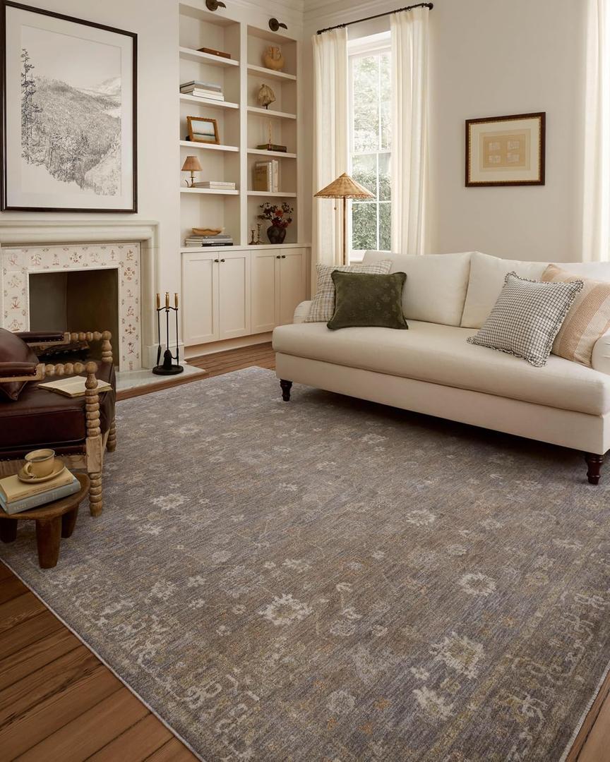 Loloi Chris Loves Julia Louisa Collection LOI-01 Stone/Multi 2'-7" x 12'-0", .38" Pile Height, Runner Rug
