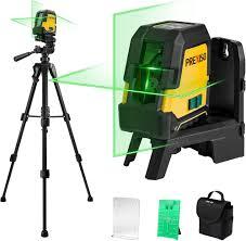 PREXISO Laser Level with Tripod  100Ft Rechargeable Dual Modules Line Laser, Self Leveling Wide Angle Cross Leveler Tool for Construction, Floor Tile Renovation with Magnetic Base, Target Plate, Bag