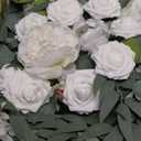 Wedding Arch Flowers, Artificial Flowers for Decoration, Large Flower Swag For Boho Styles Wedding Ceremony Floral Decor - Pack of 2 (Pure White & Ivory White)