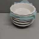 MALACASA Ceramic Mini Pie Pans Set of 6, 6 Inch Pie Plates for Baking with Ruffled Edge, Small Quiche Baking Dish Pans Tart Pans, Individual Pot Pie Plates, Microwave & Oven Safe, Khaki White