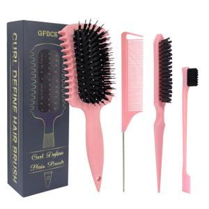 Curl Defining Brush, Curly Hair Brush Products for Effortlessly Detangling Shaping and Styling Women's Men's Curls on All Wet or Dry Hair Types, Reduces Frizz (Pink 1PC)