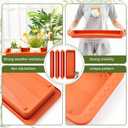 Cinnvoice 4 Pack Terracotta 24 x 8 x 1.6 Inch Rectangle Plant Saucer Large Plastic Plant Tray Water Drip Trays for Windowsill Flower Pot Planter Drainage Germination Garden Indoor Outdoor Use