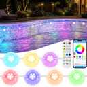 Pool Lights for Inground & Above Ground Pool 8 Pack, IP68 LED Pool Lights with App & Remote Control, RGBIC Color, Underwater Swimming Pool Lights with Timer, Music Sync