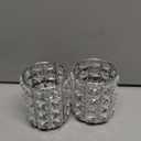 LUGUNU Makeup Brush Holder with Silver Crystal Bling  Elegant Vanity Organizer for Brushes, Pens & Pencils, Ideal for Bathroom or Office Countertop(2Pack)