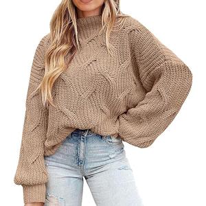 PRETTYGARDEN Women's Fall Oversized Pullover Sweaters Casual Crewneck Long Sleeve Chunky Cable Knit Tops Winter Clothing, M