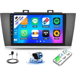 SIXTOP [2+64G] Android Car Stereo for Subaru Legacy Outback 2015-2018 Upgrade Replacement Radio Carplay Android Auto Mirror Link 30 Themes 9 inch Touchscreen FM GPS Bluetooth+AHD Camera&MIC
