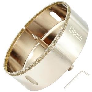 5 Inch (130mm) Diamond Hole Saw with Pilot Bit, 5" Tile Hole Saw for Granite, Ceramics, Porcelain Tiles, Marble, Glass, Stones,1 3/8" Depth of Cut for Thick Countertops