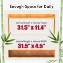 Mount Walker Bamboo Over the Stove Spice Rack, Stove Shelf with 6 Hooks for Back of Stove, 31.5" Kitchen Counter Shelf, Heat-Resistant, Kitchen Countertop Shelf for Spice Organization