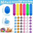 36 Pack Easter Egg Fillers with Easter Bunny Plush Easter Eggs with Toys Inside, Mini Easter Stuffed Animals Easter Eggs Hunts Party Favors Easter Basket Stuffers for Kids Toddler Teens Boys Girls