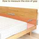 Headboard Bed Gap Filler, High Density Foam Mattress Extender Pillow, Removable, Gray, 78"x4"x12", 78x4x12in
