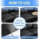 Kangshoon Leather Repair Patches, 17X79 Inch Self-Adhesive Leather Repair Tape, Stretch Vinyl Repair Kit for Couch Furniture Sofas Car Seats (Black, 17X79 Inch)