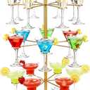 Cocktail Tree Stand for Drinks Champagne Tower for Parties, 3 Tiers 18 Holders Party Bar Wedding Metal Wine Glass Display Holder for Martinis Margarita Gin Wine Bridal Cups(Gold)