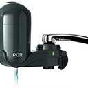 PUR Plus Vertical Faucet Mount Water Filtration System, Lead-Reducing Water Filter For Sink Faucet, Easy Install, 100 Gallons, Compatible with Sinks with External Aerators, Grey