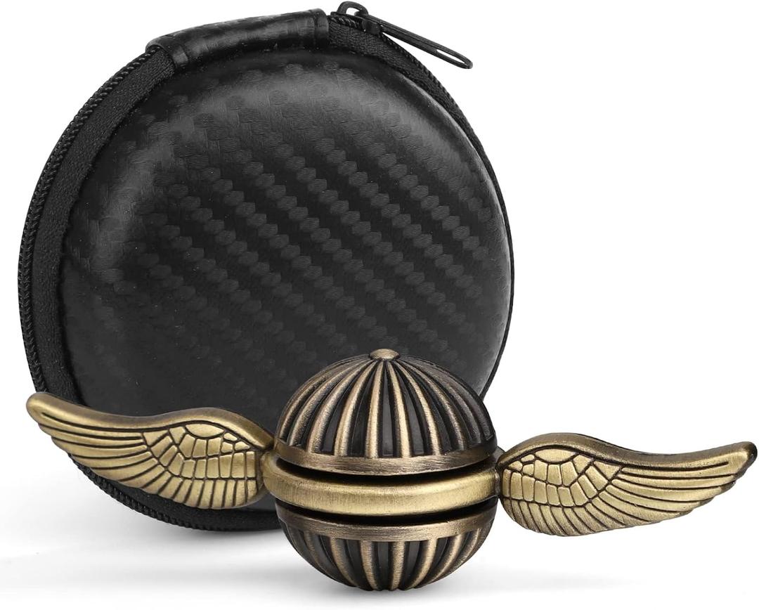 Umnodobn Brass Fidget Hand Spinner for Kids & Adults, Metal Finger Spinner Spinning Toys for Anxiety Relief, Reducing Boredom Cool Gadget Christmas Birthday Gifts Stocking Stuffer for Boys Age 3-12 (Bronze)