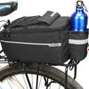 ZTZ Bike Rack Bag, Bicycle Rear Rack Storage Luggage, 8L Insulated Trunk Bag, Waterproof with Reflective Stripes (Black)