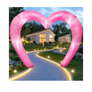Shappy 9 FT Valentine Inflatables Outdoor Decorations Heart Blow up Inflatable Archway with Build in LEDs for Indoor Outdoor Lawn Yard Garden(Pink)
