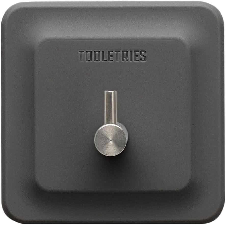 TOOLETRIES Arnold Silicone Shower Hook - Toiletries Organizer, Silicone Hooks, Removable & Reusable Shower Accessories - Charcoal