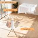ZOFGENOW Clothes Drying Rack, Foldable Wooden Tripod Drying Rack Clothing for Small Apartments Balcony Bedroom, Portable Space Saving Laundry Rack, Floor Standing with 16 Poles for Indoor Air Drying, 48 Inches Height