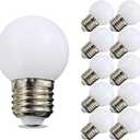 Night Light Bulb 1 Watt LED Low Watt Bulbs E26 E27 Standard Base Daylight White 6000K Not Dimmable G45 Energy Saving Light Bulbs 10W Equivalent for Home Bedroom Courtyard Garden 10Pack