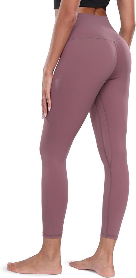 Colorfulkoala Buttery Soft Leggings for Women - High Waist 7/8 Length Workout Gym Yoga Pants (Small, Dusty Red)