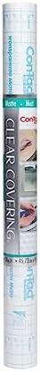 Con-Tact Brand Creative Clear Covering, Versatile and Self-Adhesive Shelf Liner, Ideal Privacy Film, Protective Clear Vinyl, 18'' x 16', Clear Matte, 4 Pack