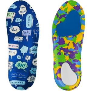 Kids Arch Support Orthotics Plantar Fasciitis Flat Feet Over-Pronation Insoles Relieve Arch, Heel & Ankle Foot Pain Inserts with Heel Cushion (8-8.5M Toddler, Multicolor)