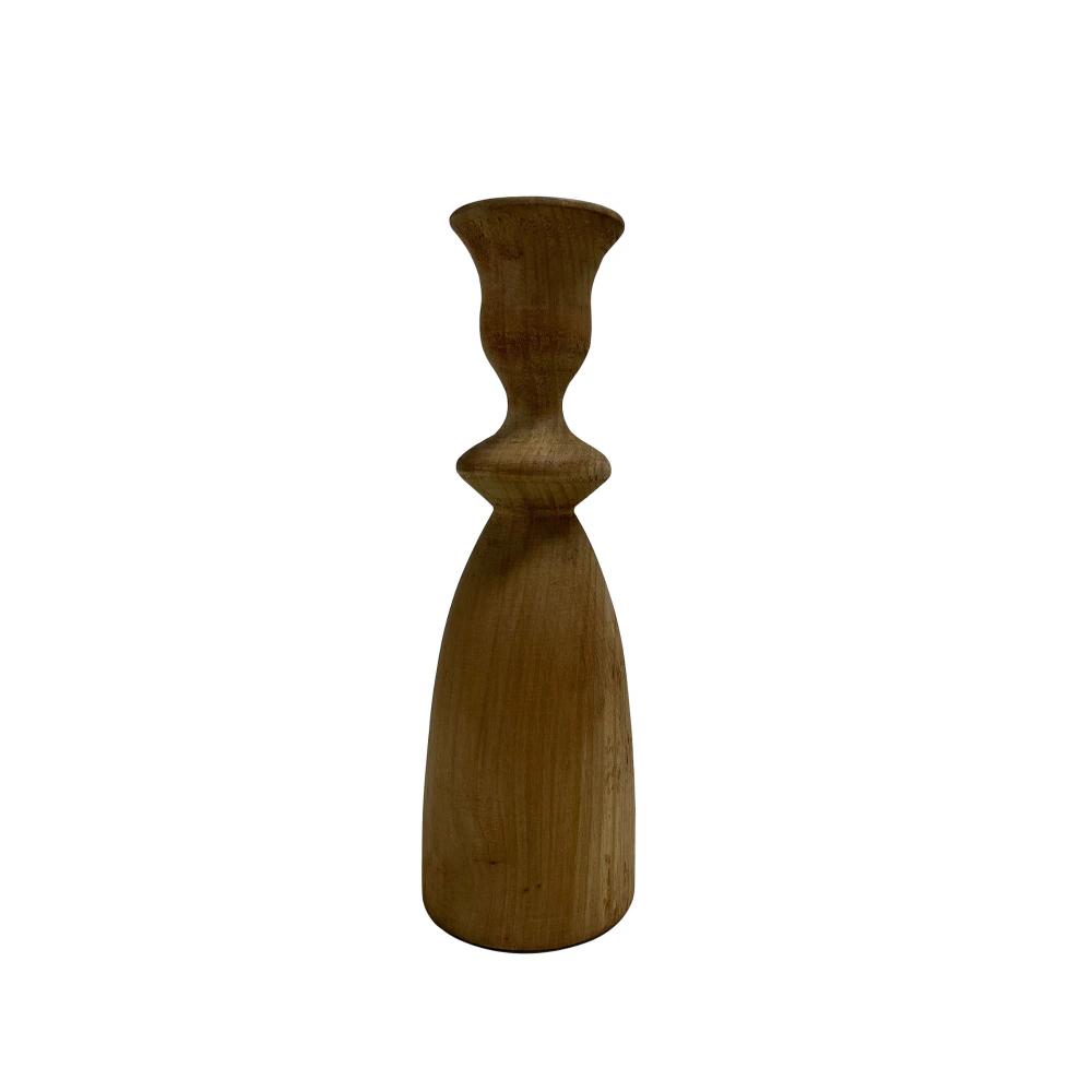 HD Designs Metal Wood Taper Candle Holder Lg - Natural