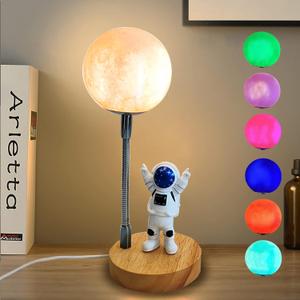 WLHONG Moon Lamp for Kids,Space Buddy Lights with 7 Color Astronaut Night Light,USB Powered and Button Control 3D Moon Table Lamp,Perfect for Bedroom,Nursery and Space-Themed Parties (Moon) WLHONG Moon Lamp for Kids,Space Buddy Lights with 7 Color Astronaut Night Light,USB Powered and Button Control 3D Moon Table Lamp,Perfect for Bedroom,Nursery and Space-Themed Parties (Moon)