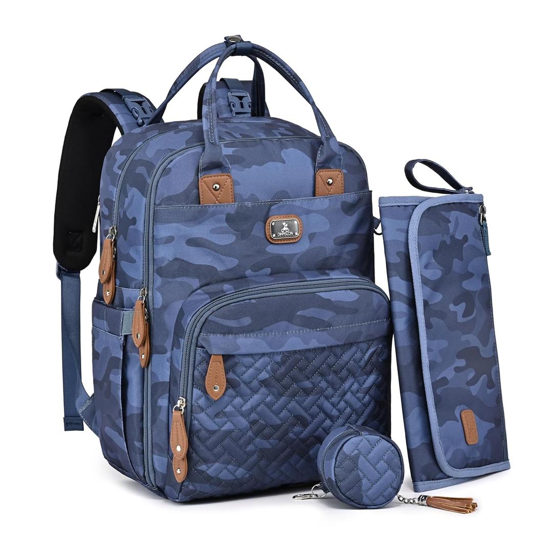 Dikaslon Diaper Bag Backpack with Portable Changing Pad,Baby Essentials