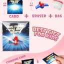 Swooflia 28 Pack Space Erasers Valentines Day Cards for Kids School Classroom Gifts-Mini Outersapce Items, Valentine Exchange Stationery Gift Set for Kindergarten, 1st Grade Class (Blue)