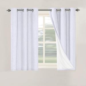 H.VERSAILTEX Primitive Linen Curtains 100% Blackout Curtain Drapes Burlap Curtains with White Thermal Insulated Liner, Grommet Top Drapes Living Room/Bedroom (2 Panels, 42 x 45 Inch, Bright White) H.VERSAILTEX Primitive Linen Curtains 100% Blackout Curtain Drapes Burlap Curtains with White Thermal Insulated Liner, Grommet Top Drapes Living Room/Bedroom (2 Panels, 42 x 45 Inch, Bright White)
