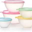 Tupperware Heritage Wonderlier 10 Piece Food Storage Bowl Set in Vintage Colors, Dishwasher Safe and BPA Free (5 Containers, 5 Lids)