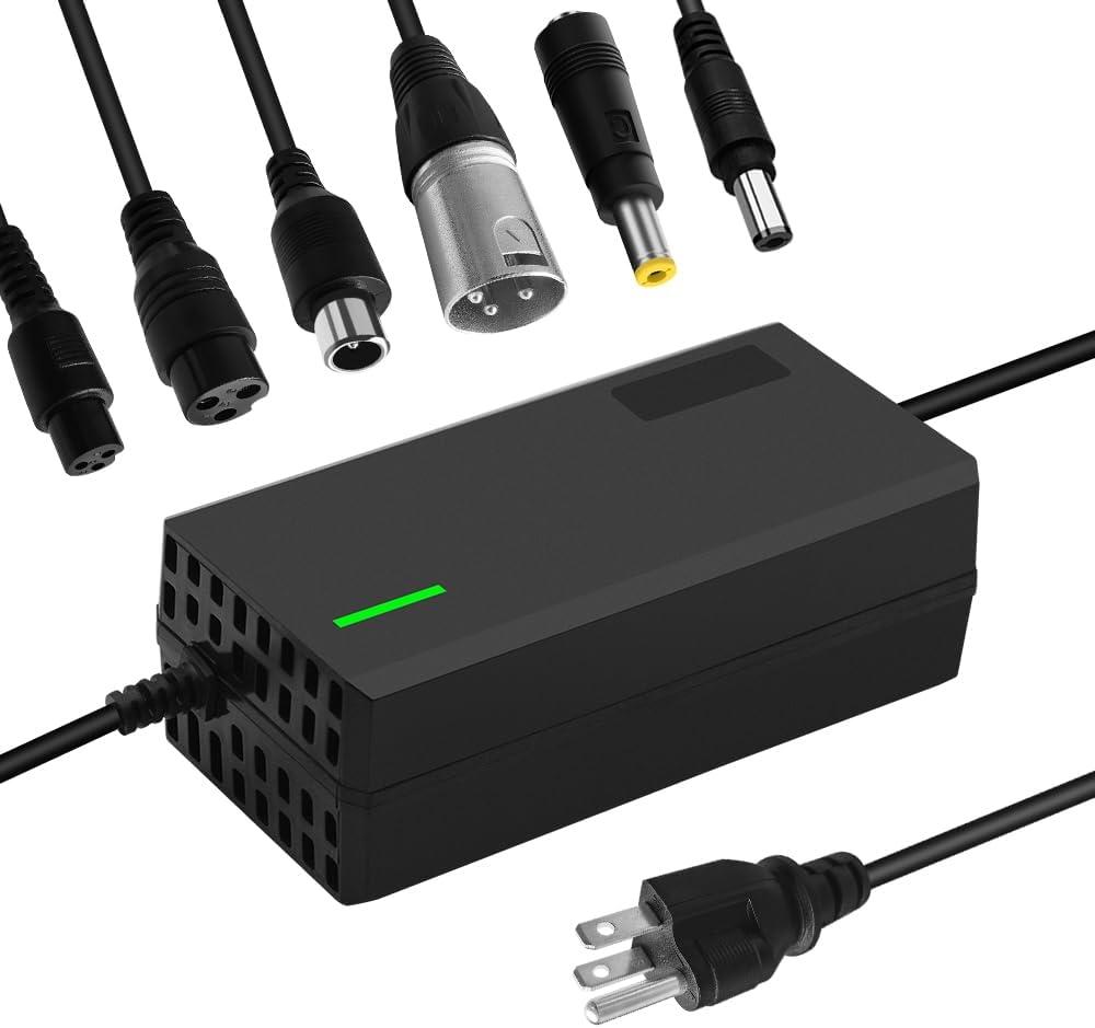 54.6V 3A Charger with 6-in-1 Plug for 48V Lithium Battery Such as Car Truck Lawn Mower Boat Marine Batteries (54.6V3A-(6-in-1 Plug))