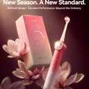RANVOO AirJet X5 [Gift-Ready Pink Edition | Next-Gen Jet-Flow] Electric Toothbrush, 100% Plaque Removal, Whitening & Gum Care, 60-Day Battery Life, Rechargeable with 3 Pro Brush Heads, Cyclamen Pink
