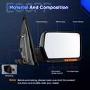 ECCPP Towing Mirror For 2004-2006 For Ford For F-150 Truck Right Passenger Side Power Control Heated Turn Signal Light Tow Mirror Black Textured