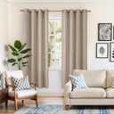 YoungsTex Oatmeal Linen Curtains 72 Inches Long 2 Panels for Bedroom Farmhouse, Light Filtering Drapes Semi Sheer with Bronze Grommet Privacy Window Treatments for Living Room, 52 X 72 Inch