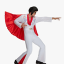 Morph Vegas Rockstar Costume Adult Men Disco Jumpsuit 70s Halloween Outfit for Men Party Wear XL