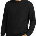Unisex Lightweight Crewneck Sweater Soft Knit Pullover for Men & Women Casual Everyday Wear (Medium, Dark Black)