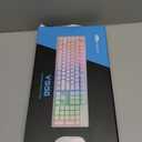 MageGee V550 Wireless Gaming Keyboard and Mouse, 2.4G Full-Sized RGB LED Computer Keyboards with Transparent Shell, Rechargeable Quiet Cordless Mouse & Keyboard Combo for Laptop/PC (Blue & White)