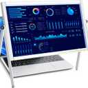 Laptop Screen Magnifier,22" Computer Screen Magnifier,Foldable Laptop Screen Magnifying Adjustable Angle for Seniors Reading,Office,Close Work,Movie,Cross Stitch,Diamond Painting, Sewing,Form White