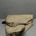 Outdoor Patio Furniture Cover - Heavy Duty Waterproof 600D Tough Canvas Protector for Round Table Cover, All-Season Dining Table and Chair Cover (84" DIAx28 H) (Beige & Brown)